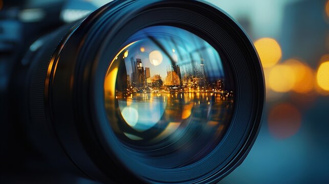 Glass Camera Lens Reflections at f/2.8 Scale View