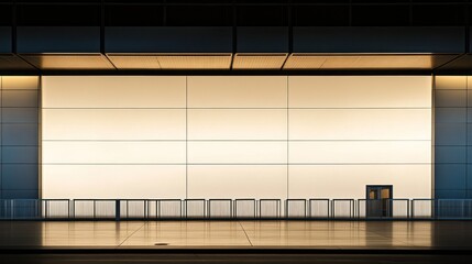 Illuminated Architectural Facade at Dusk