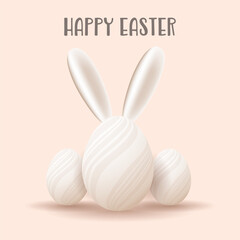 Decorative Easter background with eggs and bunny ears 