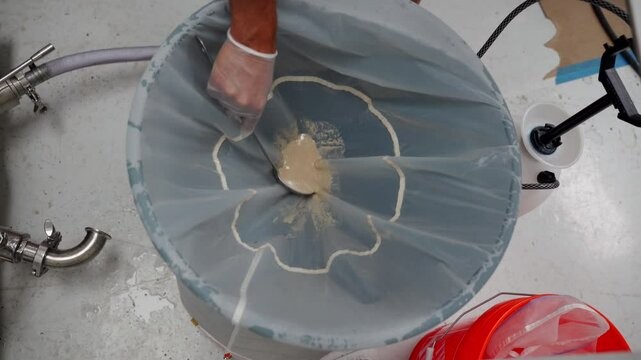 Scooping Ice Water Hash From Filter Bags In Bulk