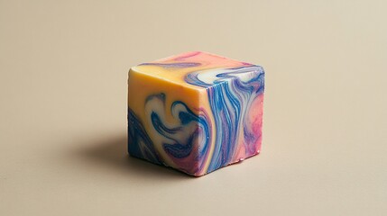 

Marbled Soap Cube with Unique Worn Patterns for Modern Bathrooms
