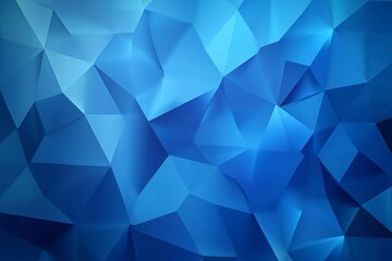 Obraz premium Blue abstract background with low-poly shapes vector presentation template design.