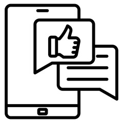 social media feedback single icon