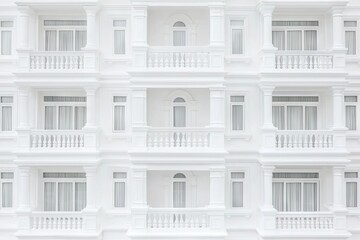 The city downtown features a modern apartment building with a balcony