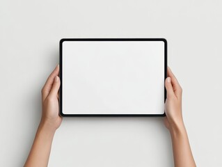 Professional Presentation on Tablet with Bright White Background | Photorealistic Technology Scene
