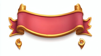 Elegant Red Banner with Gold Trim for Decorative Purposes