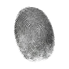 human ink fingerprint isolated on white or transparent png