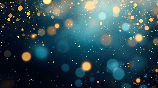 Abstract sparkle bokeh Blue and gold glitter  background