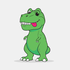 Cute Cartoon dinosaur. Vector illustration of a cute dinosaur on a white background.