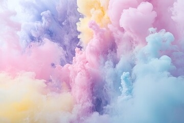 Naklejka premium Pastel colored smoke clouds abstract background.