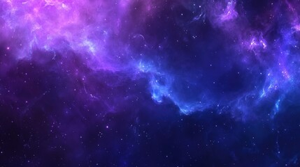 Obraz premium Cosmic Nebula: A Celestial Tapestry of Purple and Blue
