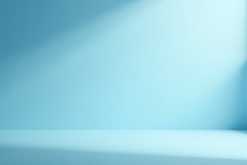 Serene Light Blue Studio Backdrop with Subtle Shadow and Gradient for Product Displays or Visual Presentations