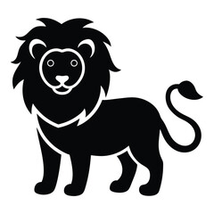 Charming Cute Lion Silhouette Icon for Digital Art and Web Design