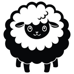 Minimalist Black Sheep Vector Art