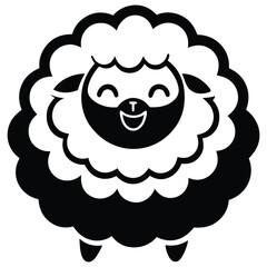 Minimalist Black Sheep Vector Art