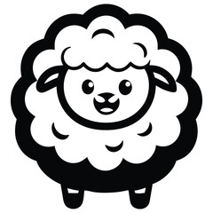 Minimalist Black Sheep Vector Art