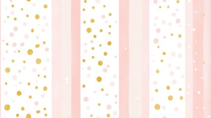 Festive Pink and Gold Abstract Background: A charming background featuring a delicate mix of pink stripes and shimmering golden dots, perfect for adding a touch of elegance to various design projects.