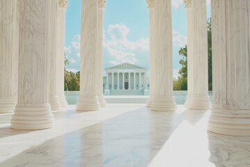 The UNITED STATES supreme court building is distinguished by its columns and portico