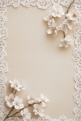 Abstract lace borders flower accents background poster template