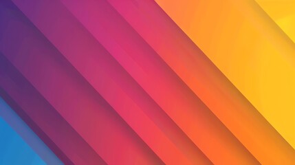 Obraz premium An abstract background of diagonal, overlapping colored stripes, in blue, purple, orange, and yellow.