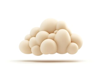 Soft beige cloud icon with a neutral tone on an isolated white background