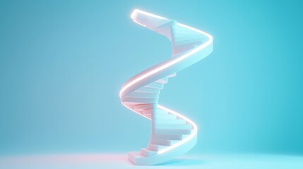 Spiral staircase design modern architecture 3d render minimalist environment creative viewpoint unique concept