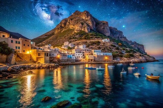 Dramatic Low Light View of Levanzo Island, Egadi Islands, Sicily, Italy
