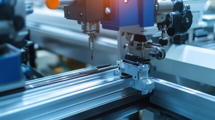 High-speed plastic molding production line creating packaging materials.