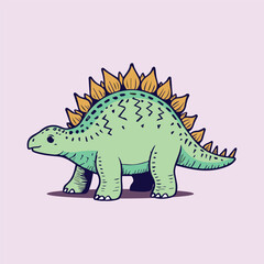 Fototapeta premium Cute dinosaur vector illustration, hand drawn doodle style.