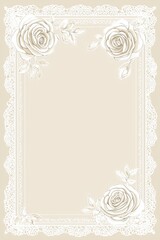 Abstract lace borders flower accents background poster template
