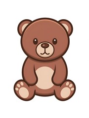 Charming cartoon teddy bear illustration perfect for childrens designs 
