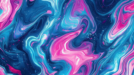 Vibrant abstract pattern with swirling pink and blue colors