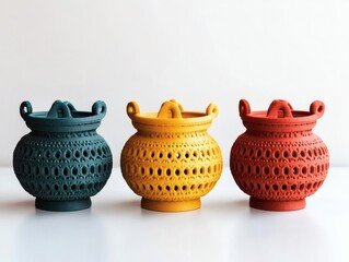 Professional 3D printed plant pot toys in vibrant colors