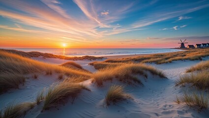bord de mer sauvage au coucher du soleil 