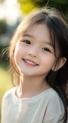 Close-up portrait of an East Asian child
