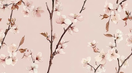 Pink and white cherry blossom Japanese sakura background