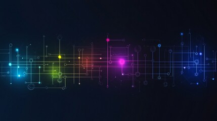 Obraz premium information source organization, symmetrical diagrams, colorful data visualization, glowing effects, polished modern art style, seamless data flow representation, orderly layout