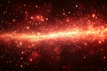 Fototapeta premium Red glitter cosmic dust trail