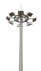High Mast Lighting Tower LED Light Tower. Outdoor LED Lighting. Electro-energy technologies. A modern street LED lighting pole. 