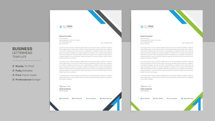 Creative letterhead format template, business style letterhead design template. Company letterhead template designs. Stationary template.