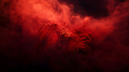 Powdered cayenne pepper in striking red against a dark backdrop, showing off its rich, spicy tone.