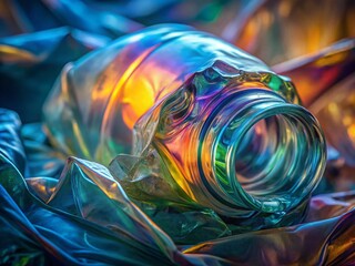 Empty Crushed Plastic Bottle Close-Up: Recycling Waste & Environmental Pollution Stock Photo