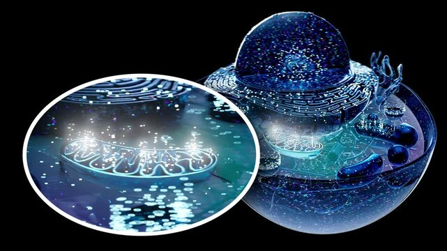 Conceptual animation of the cell and the mitochondria