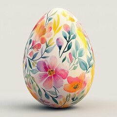 Watercolor Floral Easter Egg &ndash; AI-Generated Artistic Design