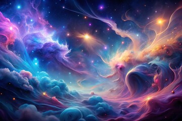 Ethereal Smoke and Starlight: Celestial Wisps Abstract Photography