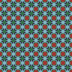 seamless geometric pattern with green and red color 