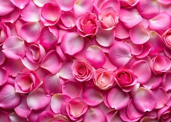 Fototapeta premium Evenly Arranged Pink Rose Petals: Elegant Beauty & Love Background