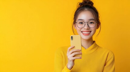 A young businesswoman is live streaming on social media. 
