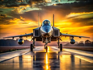 Fototapeta premium F-4 Phantom II Jet Fighter Taxiing on Runway, High-Resolution Stock Photo