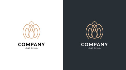 Modern ornament logo design template. Minimalist, luxury, royal and elegant logo vector